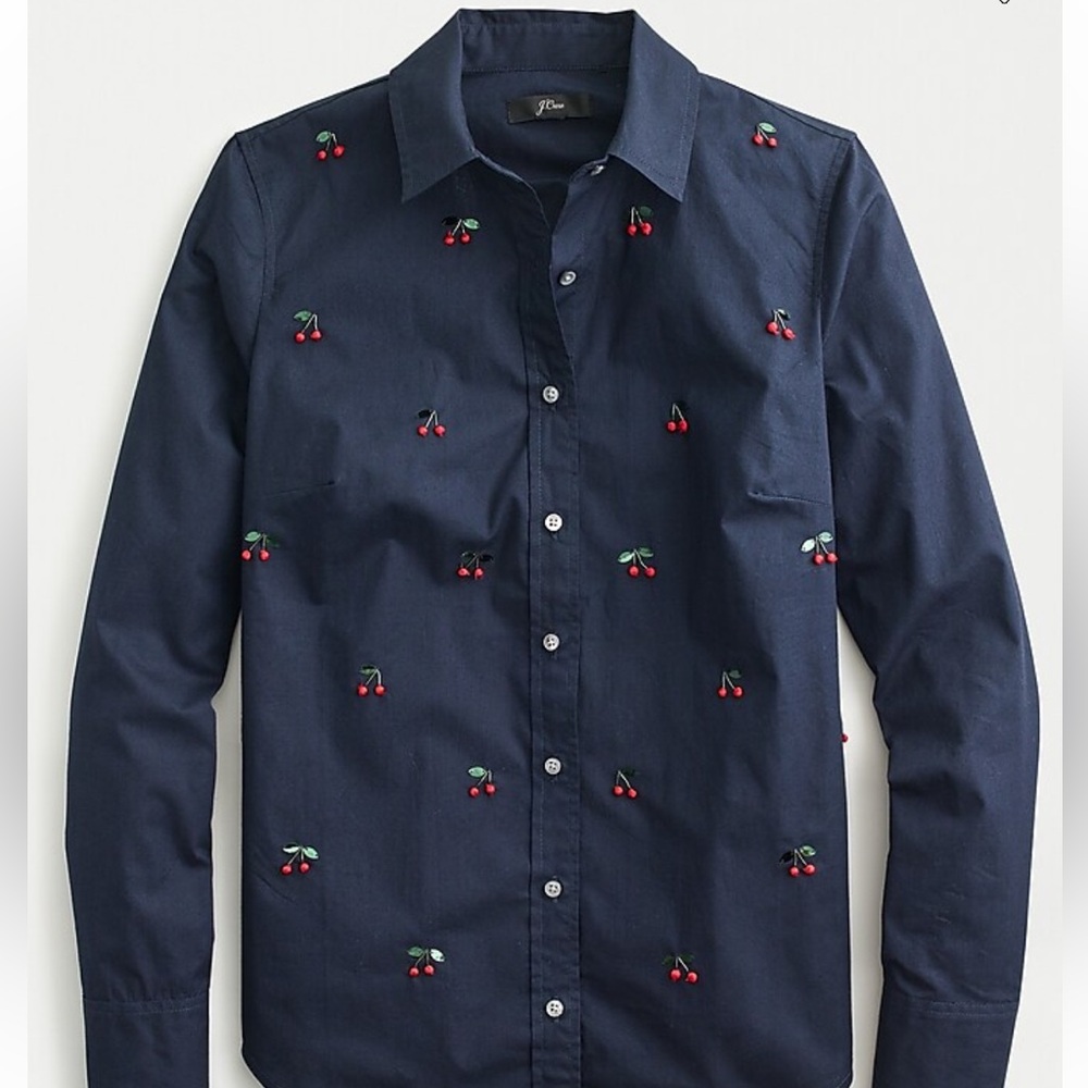 JCrew Organic cotton embellished shirt